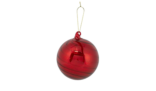 [743902003259] 5" THICK MERCURY GLASS SWIRL BALL ORNAMENT 