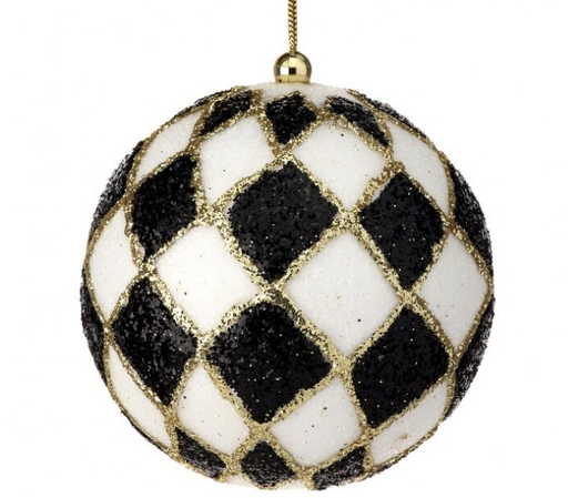 [743902000814] 4-5"GLASS HARLEQUIN BALL/FINIAL ORNAMENT INDIVIDUAL