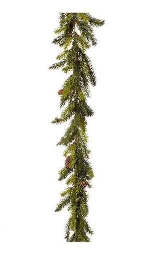 [MTX26164] PLASTIC MINI SPRUCE GARLAND WITH CONES 6
