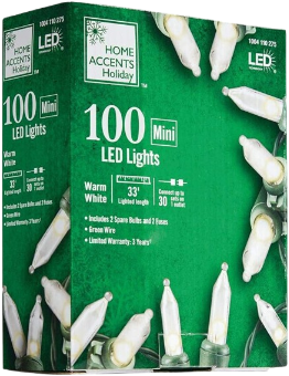 [22RT100SM-WW] 100 WARM WHITE MINI LED LIGHTS INDOOR/OUTDOOR