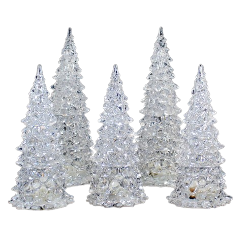 [137600] 7-9"H 5PC SET LIGHTED TREES 