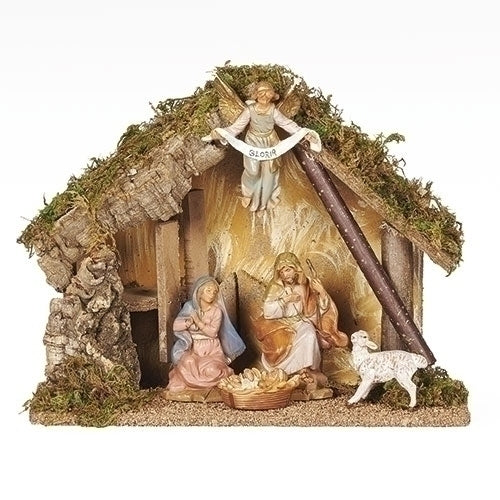 [54436] 5" SCALE 5 FIGURE NATIVITY WITH 
