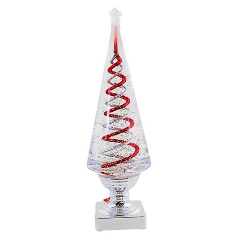 [089945900712] 14"H LIGHTED SWIRL RED SPIRAL 