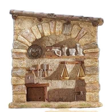 [55640] 7"H SILVERSMITH SHOP FOR 5" SCALE. FONTANINI