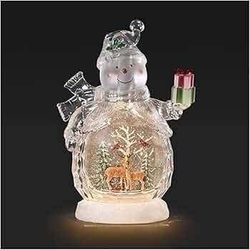 [MTX49697B] 12.5"H LIGHTED SWIRL SNOWMAN 