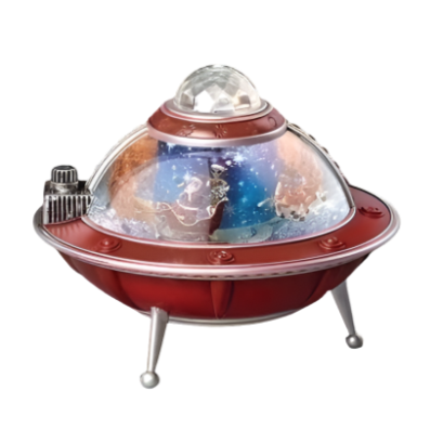 [135198] 8.75"H LED MUS SWIRL UFO SHIP W/