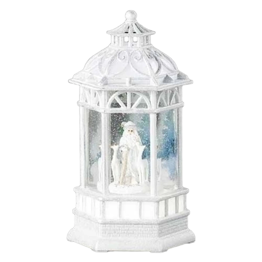 [135022] 10.5"H LED SWIRL SANTA/DEER IN 