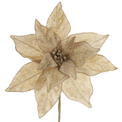 [C9001] 20"GOLD POINSETTIA SPRAY.