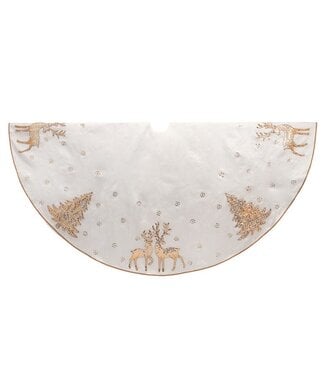 [TS0282] 72"WHITE DUPION WREINDE  TREE HAND TREESKIRT.