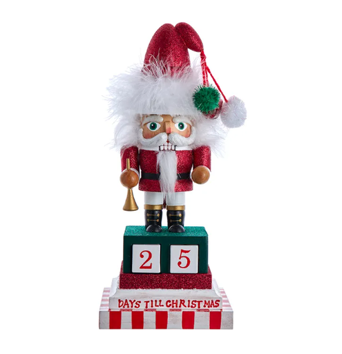 [HA0689] 12"HOLLY WOOD NUTCRACKER  TO CHRISTMAS SANTA.
