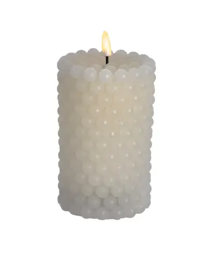 [086131826467] 7"LED BUBBLE CANDLE W/ FLICKER FLAME. USES 2 "AA" 