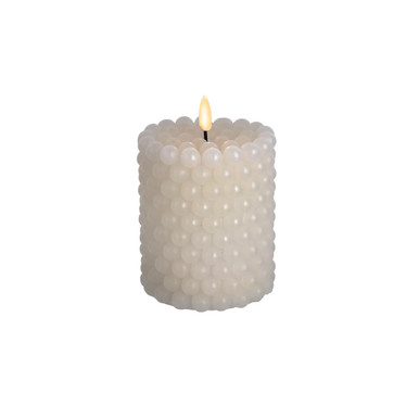 [086131826443] 5"LED BUBBLE CANDLE W/FLICKER FLAME. USES 2 "AA" 