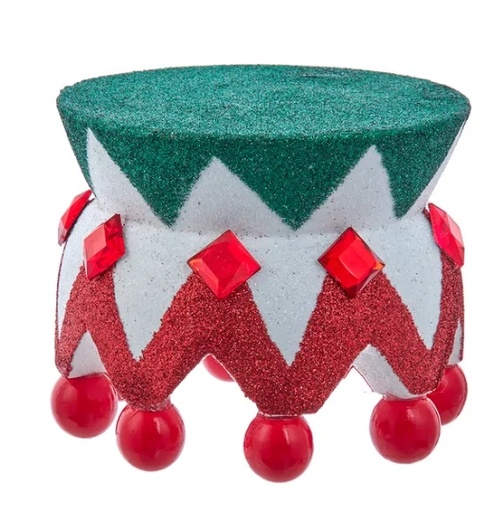[HA0683] 4"HOLLYWOOD RED, WHITE & GREEN GLITTER STAND