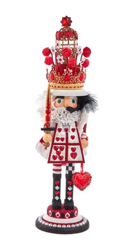 [HA0678] 18"HOLLY WOOD KING OF HEARTS NUTCRACKER
