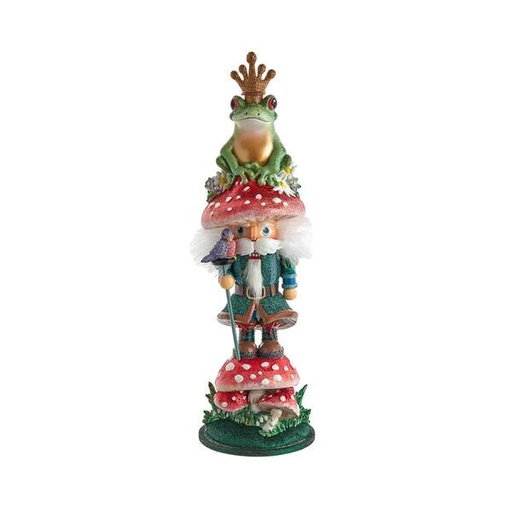 [086131821769] 16.5"HOLLY WOOD FROG PRINCE NUTCRACKER