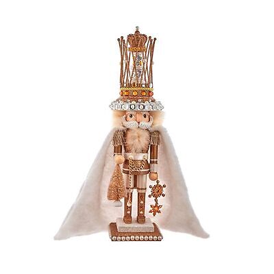 [HA0661] 18.5"HOLLY WOOD GOLD GEM KING NUTCRACKER.