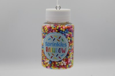 [086131814082] 3.3"PLASTIC COOKIE SPRINKLES JAR ORN INDIVIDUAL