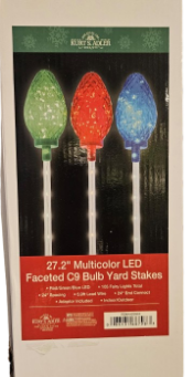[AD2824] 27.2"JUMBO MULT COLOR FACETED C9 YARD STAKES SET 3
