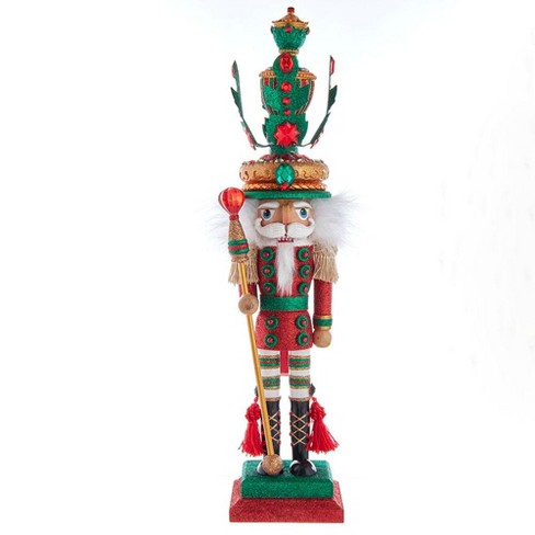 [HA0628] 18"HOLLY WOOD RED & GREEN LEAVES HAT NUTCRACKER.