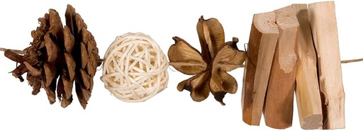 [086131663505] 6PINECONE & WOOD GARLAND.