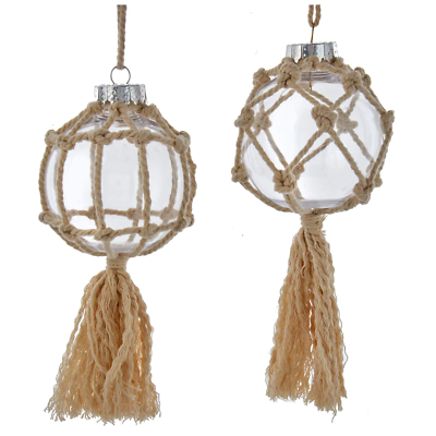[086131638282] 80MM PLASTIC BALL W/TASSEL ORN INDIVIDUAL