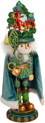 [HA0572] 17.5"HOLLY WOOD 12 DAYS OF CHRISTMAS 5 GOLDEN  