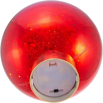 [086131566561] 200MM PLASTIC LED RED BALL TABLEPIECE W/30 
