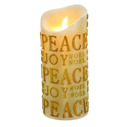 [JEL0949] 8"GOLD CANDLE W/FLICKER FLAME EFFECT. 