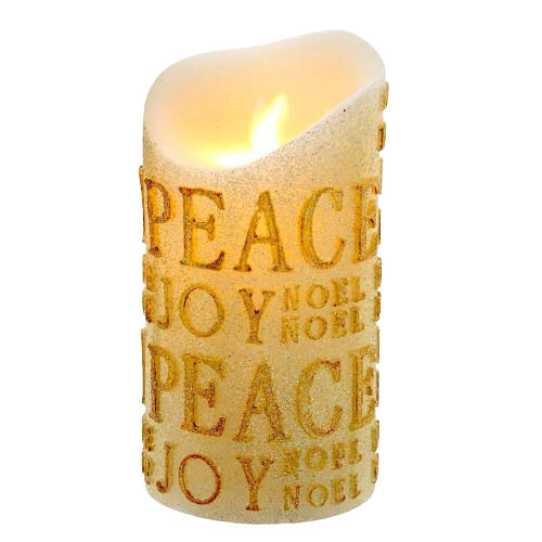 [JEL0948] 6"GOLD CANDLE W/FLICKER FLAME EFFECT. 