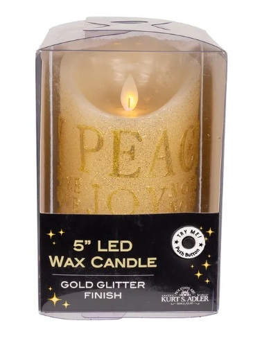 [JEL0947] 5"GOLD LED CANDLE W/FLICKER FLAME EFFECT. 