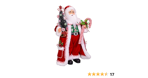 [086131553493] 10.5X6X17"KRINGLE KLAUS CANDY SANTA W/CANDY CANE 
