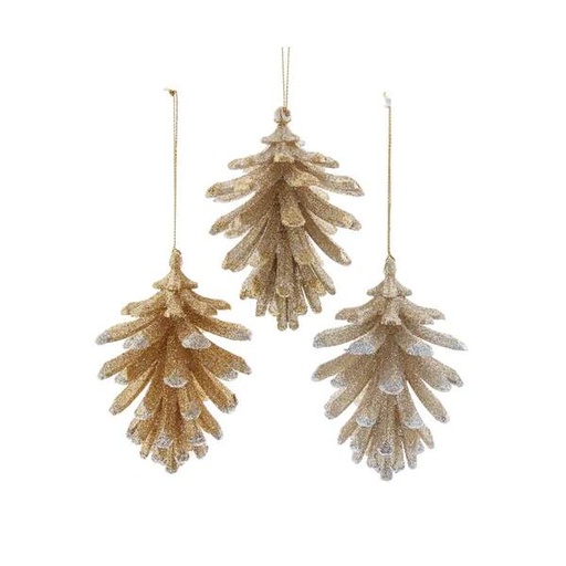 [086131545825] 2.9X2.9X4.1"PLASTIC GOLD PLATINUM PINE SILVERGOLD