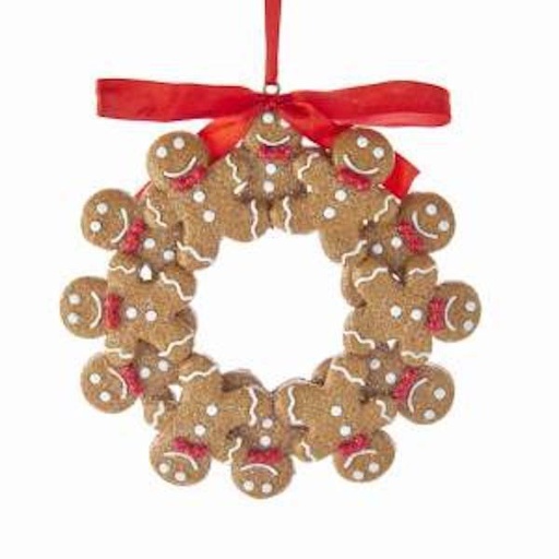 [086131513541] 4.75"CLAYDOUGH GINGERBREAD BOY WREATH ORN.