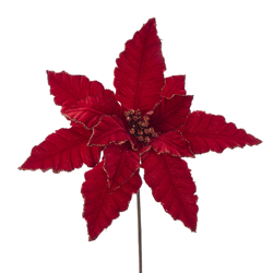 [086131507359] 14"RED VELVET POINSETTIA
