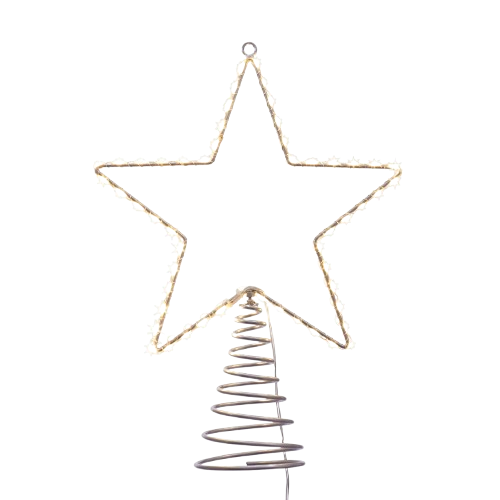 [UL2312] 12.2"METAL SILVER LIGHTED MICRO LED LIGHTS ON STAR