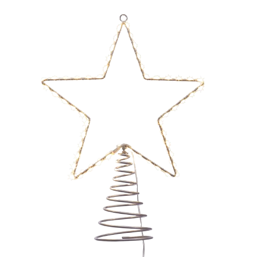 [UL2311] 17.5"SILVER LIGHTED TREETOP LED LIGHS WRAP ON STAR