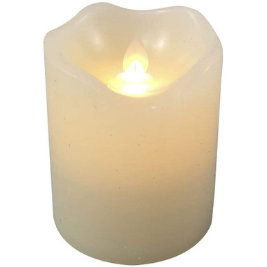 [JEL0907] 4"WHITE LED FLICKER FLAME CANDLE W/HINT OF BLUE
