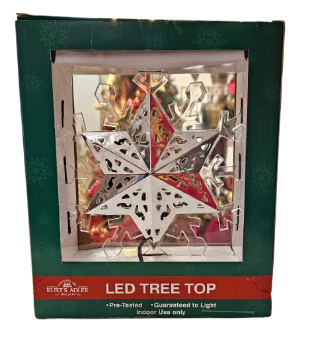 [JEL0306] 9"ROTATING BLUE & WHITE LED SNOWFLAKE TREETOP 