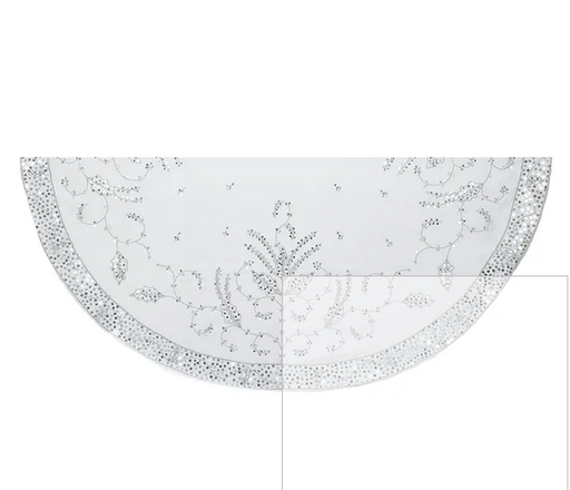 [TS0156] 48"SILVER TREESKIRT W/HAND EMBROIDERY.