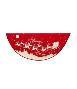 [TS0151] 48"FABRIC REINDEER & SANTA PRINTED TREESKIRT.