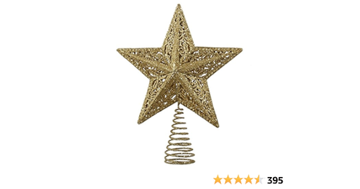 [086131333286] 10"GOLD LEAF STAR TREETOP.