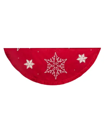 [IN1349] 60"RED W/BIG SNOWFLAKES EMBOSSED & PLEATED 