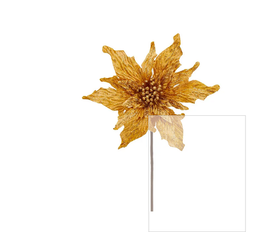 [086131324390] 16"GOLD VELVET POINSETTIA.