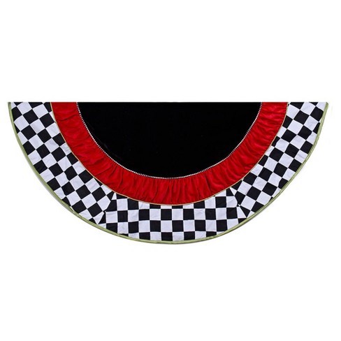 [TS0133] 52"BLACK & WHITE CHECK TREESKIRT.