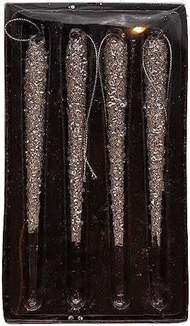 [086131209949] 6"PLASTIC ICICLES W/GLITTER 6PC
