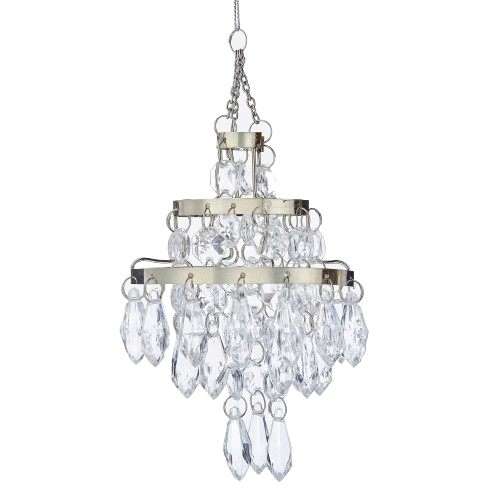 [D0891] 2.75"CLEAR BEAD CHANDELIER ORN. 