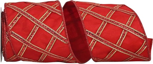 [93456W-994-10D] CINTA ROJA CON BRILLO